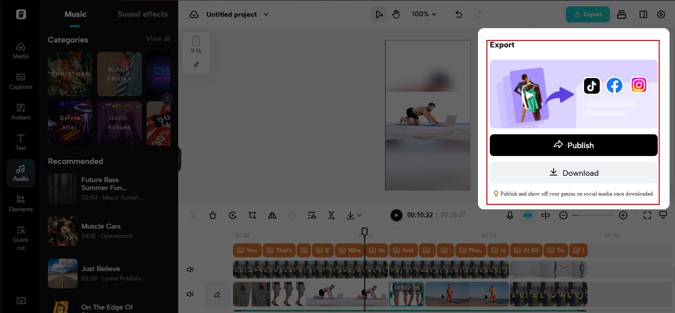 Preview customize export